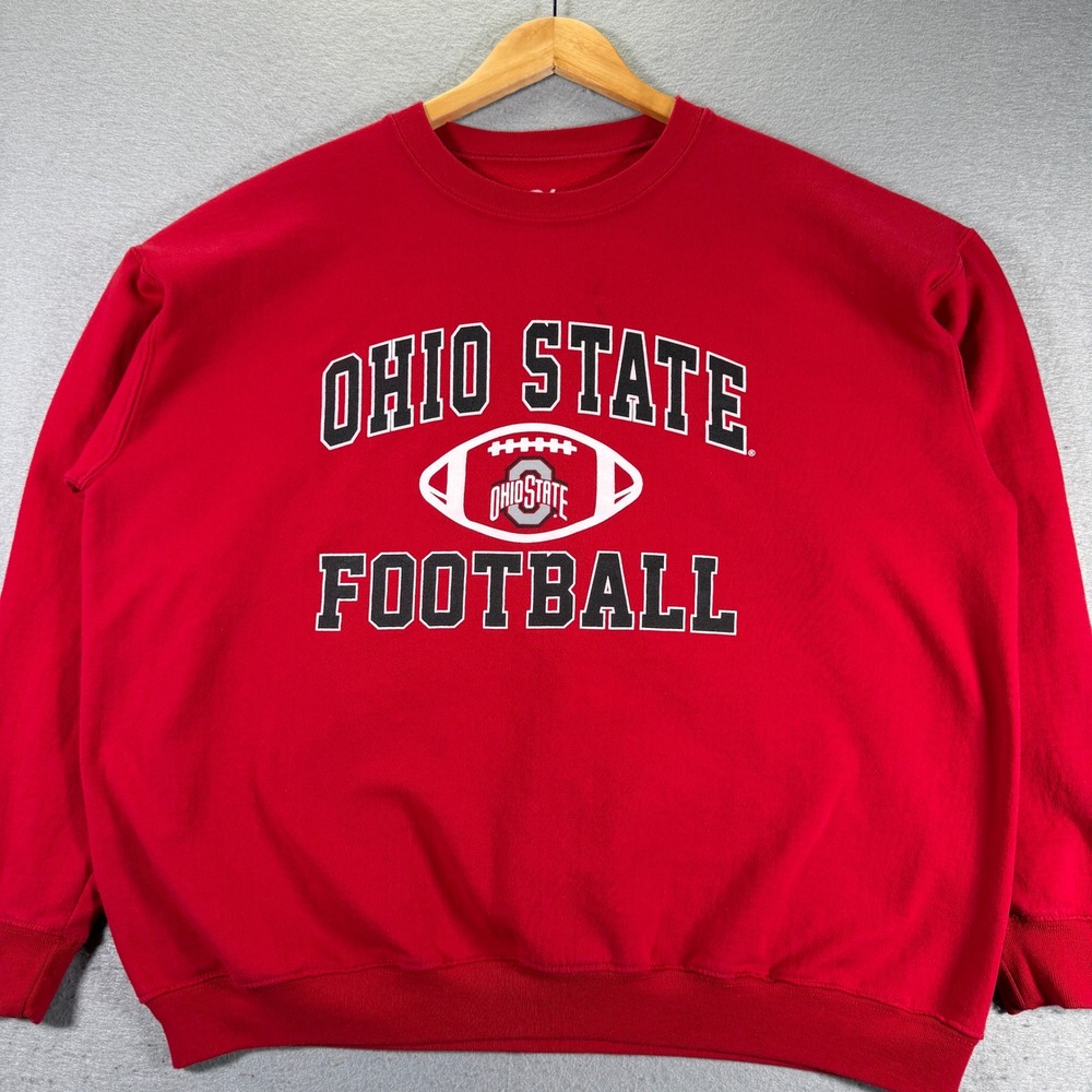 Ohio State Buckeyes Football Red Crewneck Sweatshirt Size Large‎ College NCAA